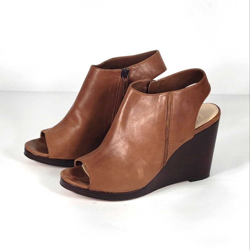 Cole Haan Brown Peep-Toe Wedges #761 Size 10.5
